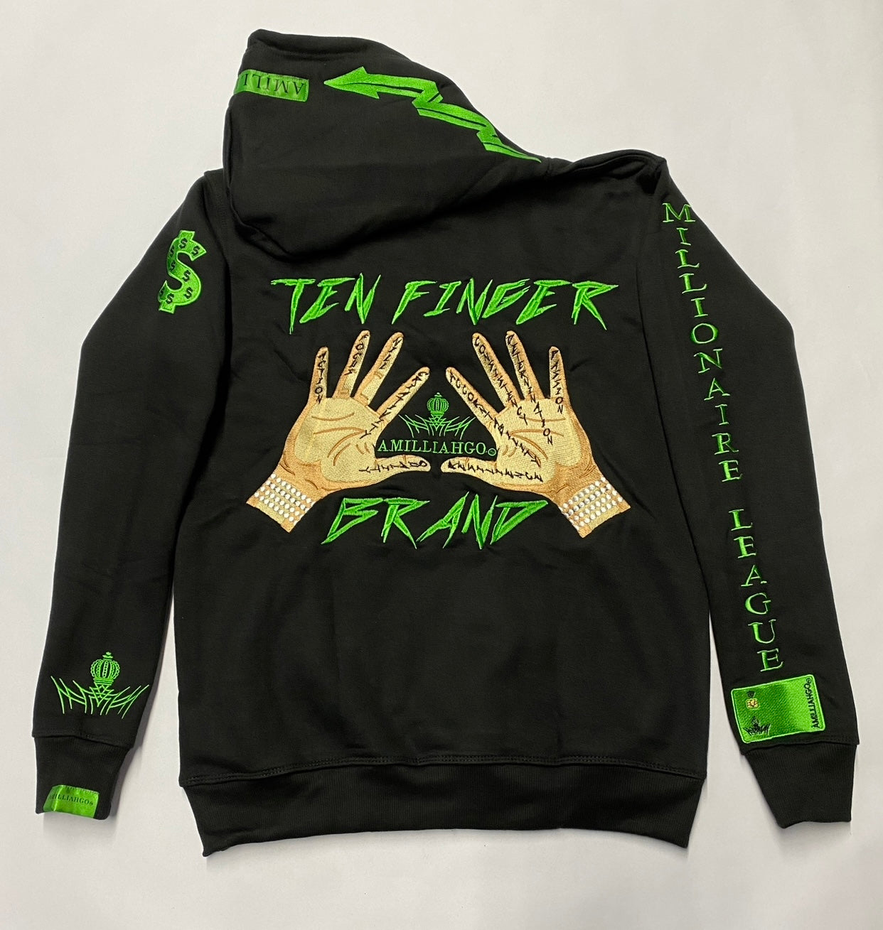 AMILLIAHGO TEN FINGER BRAND DESIGN HOODIE