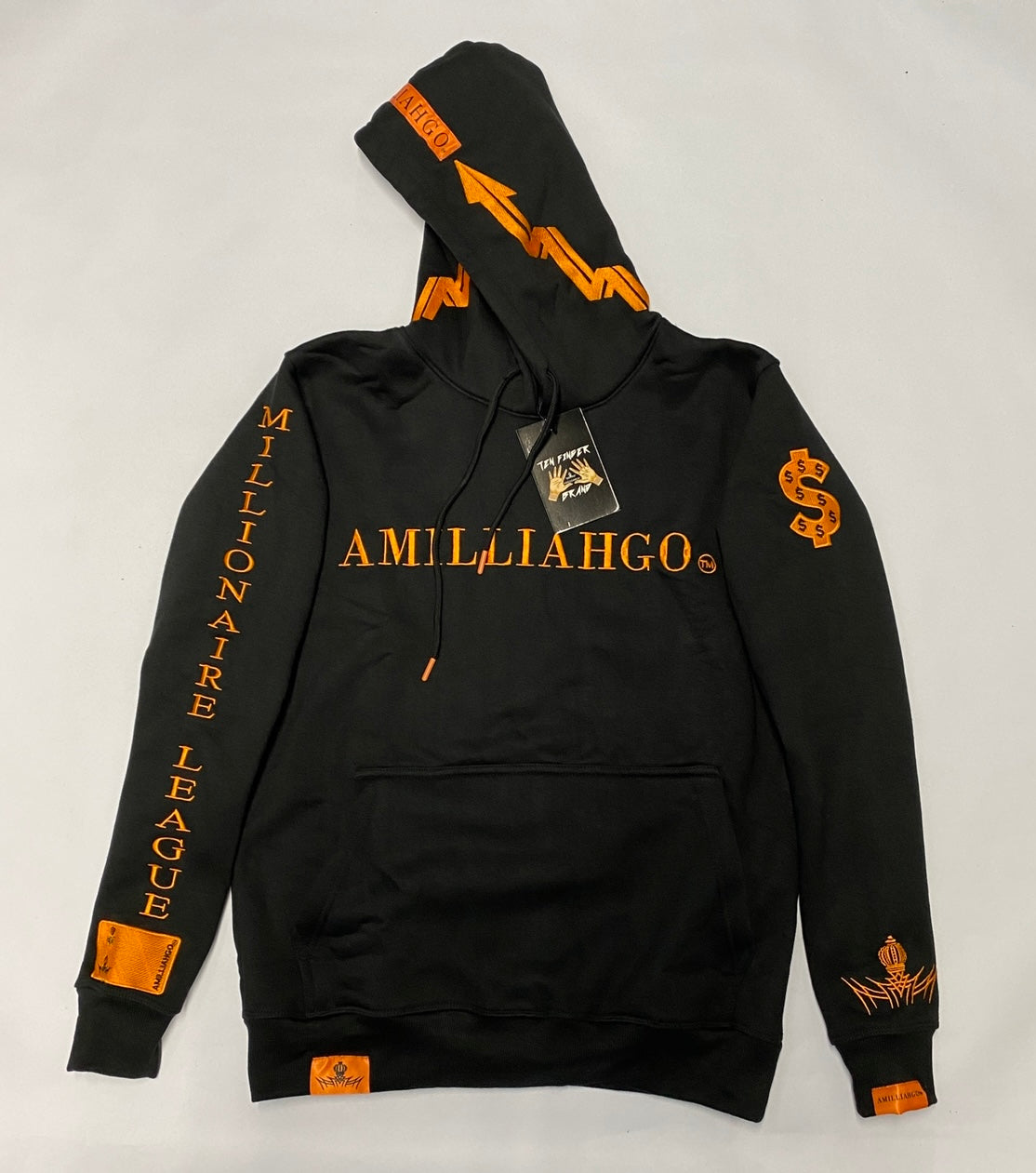 AMILLIAHGO TEN FINGER BRAND DESIGN HOODIE