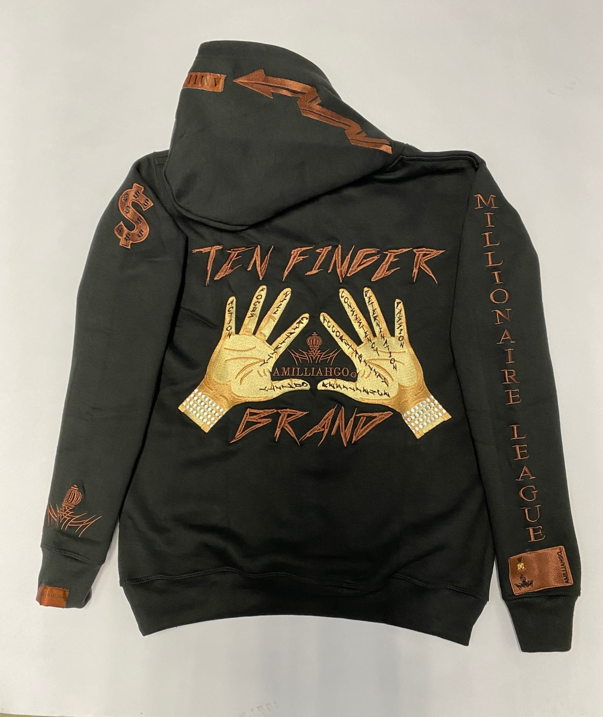 AMILLIAHGO TEN FINGER BRAND DESIGN HOODIE