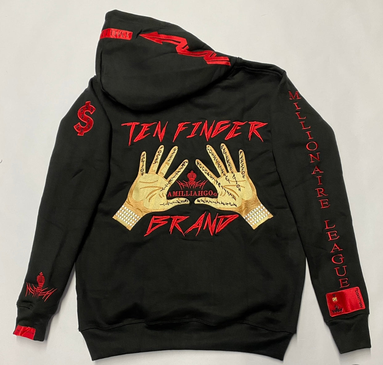 AMILLIAHGO TEN FINGER BRAND DESIGN HOODIE