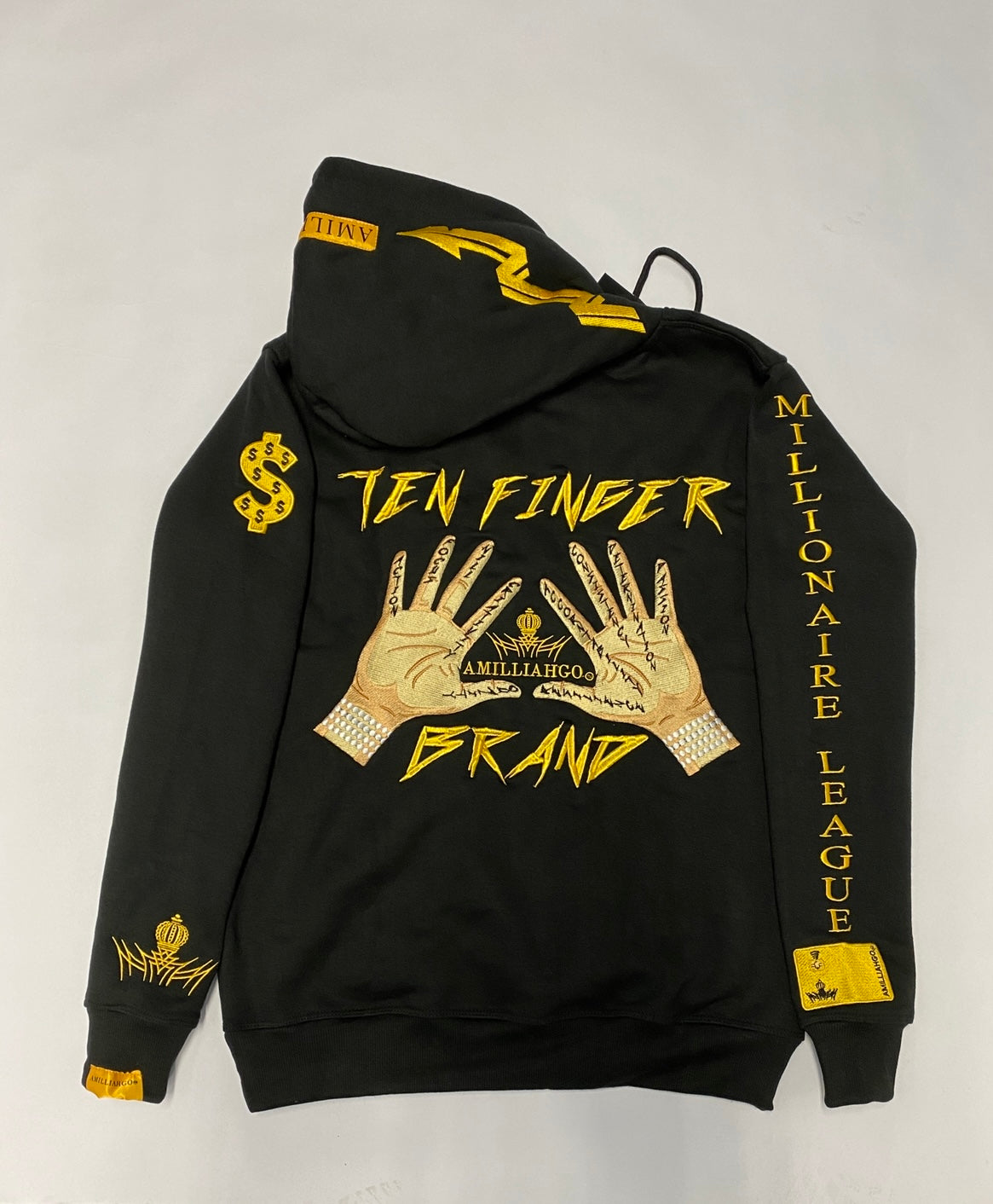 AMILLIAHGO TEN FINGER BRAND DESIGN HOODIE