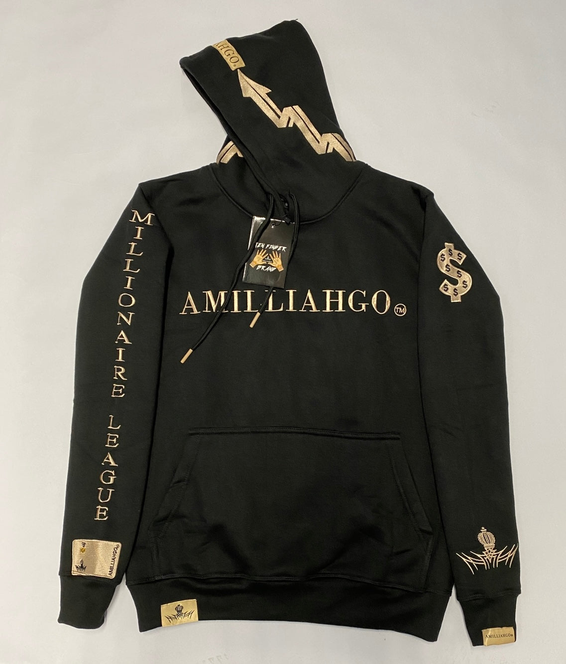 AMILLIAHGO TEN FINGER BRAND DESIGN HOODIE