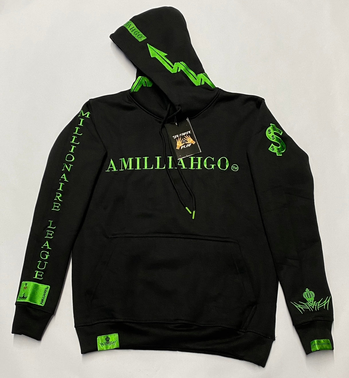 AMILLIAHGO TEN FINGER BRAND DESIGN HOODIE